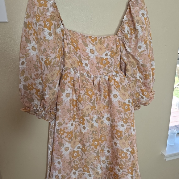 Storia Whimsical Floral Mini Babydoll Dress Fairycore Cottagecore Boutique Mediu - Picture 3 of 13